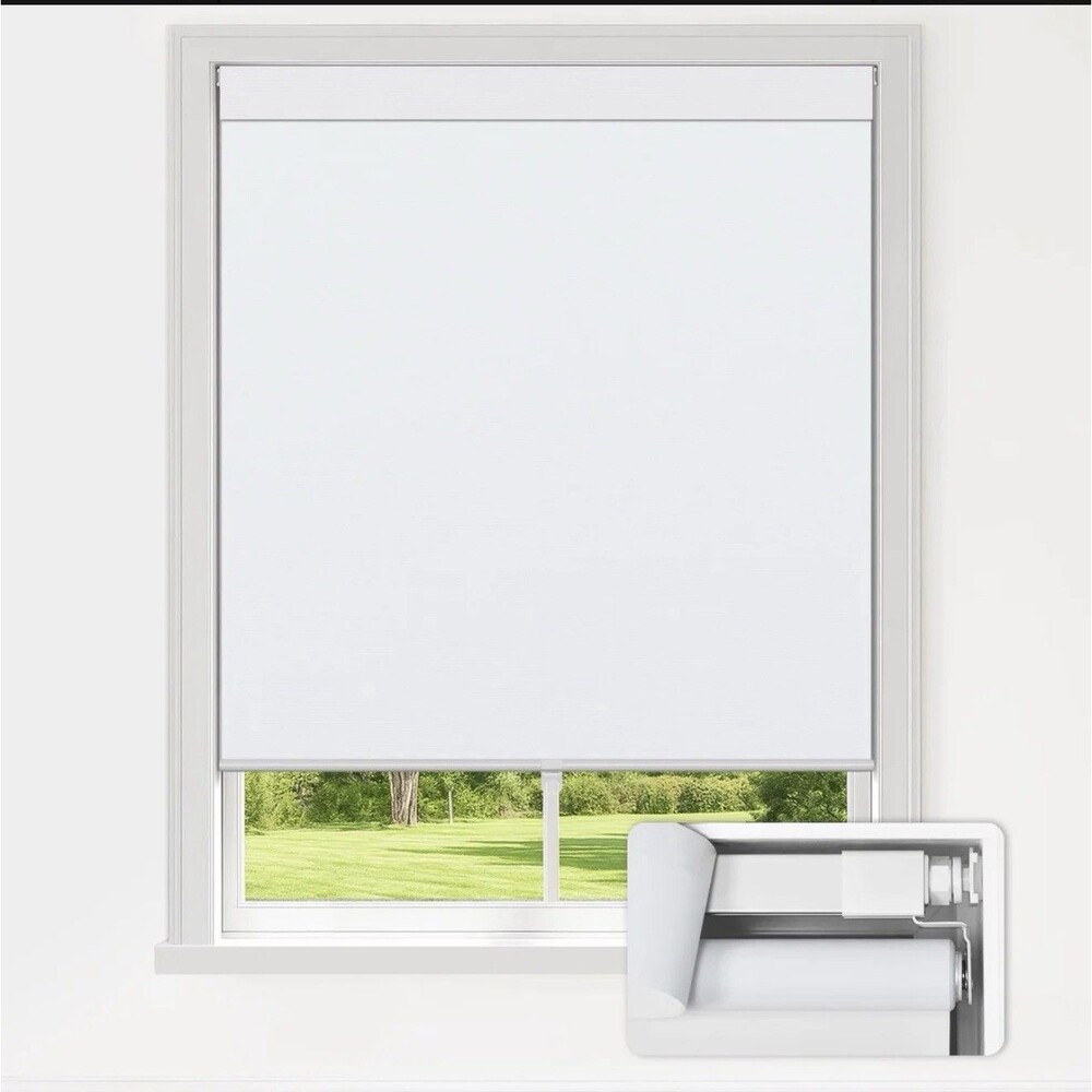 LazBlinds Blackout Roller Shade 32.5x72 Cordless No Drill Window Blind